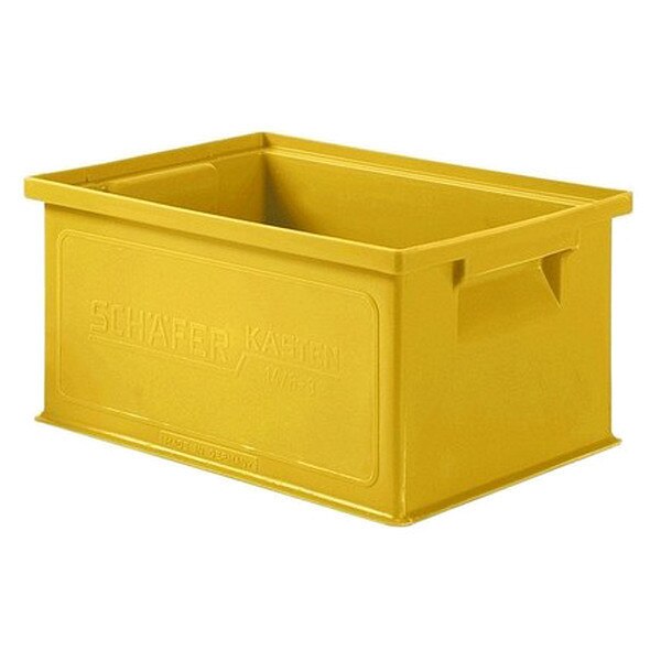 Straight Wall Container, Yellow, Polyethylene, 13 in L, 9 in W, 6 in H, 0.25 cu ft Volume Capacity