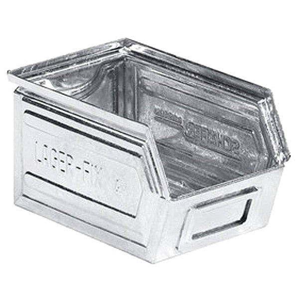 Stackable Storage Bin, Silver, Steel, 6 in W x 4 3/4 in H, 22 lb Load Capacity