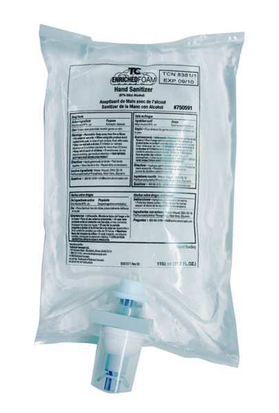 Hand Sanitizer, 1200mL, Cartridge, Foam, PK4