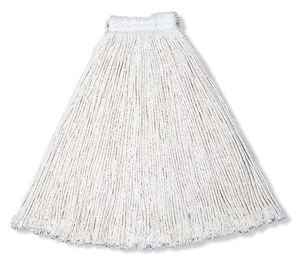 1 in String Wet Mop, 20 oz Dry Wt, Slide On Connection, Cut-End, White, Rayon, PK12, FGV41800WH00
