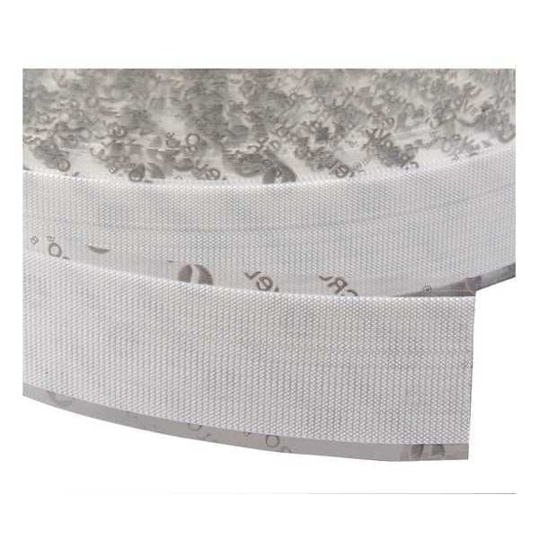 Reclosable Fastener, Rubber Adhesive, 75 ft, 2 in Wd, White