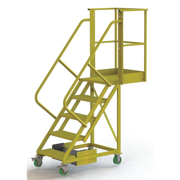 92 in H Steel Cantilever Rolling Ladder, 5 Steps