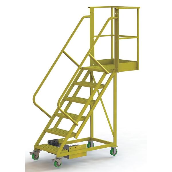 102 in H Steel Cantilever Rolling Ladder, 6 Steps