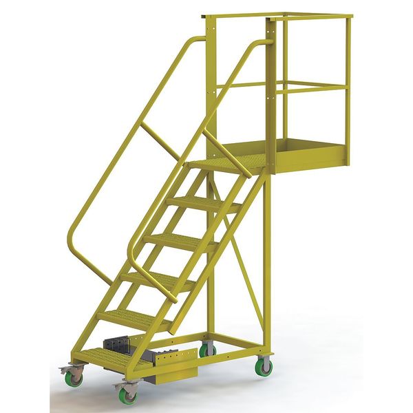 102 in H Steel Cantilever Rolling Ladder, 6 Steps