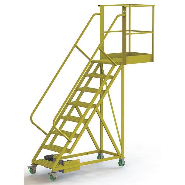 122 in H Steel Cantilever Rolling Ladder, 8 Steps