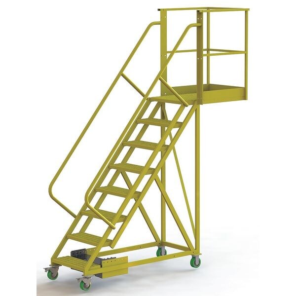 122 in H Steel Cantilever Rolling Ladder, 8 Steps