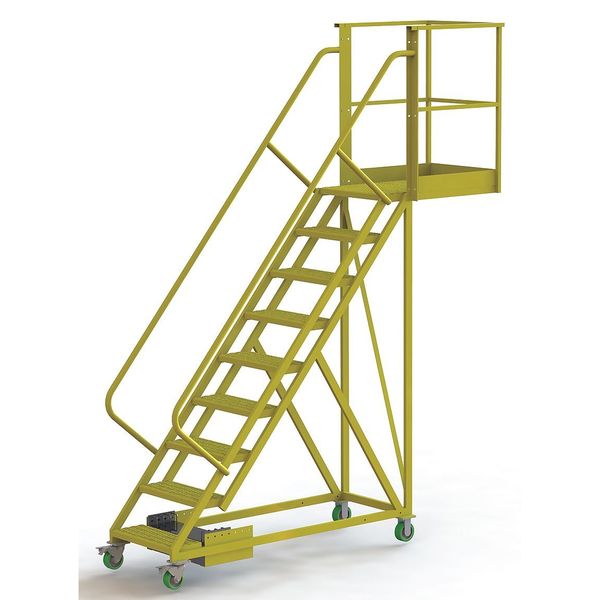 132 in H Steel Cantilever Rolling Ladder, 9 Steps