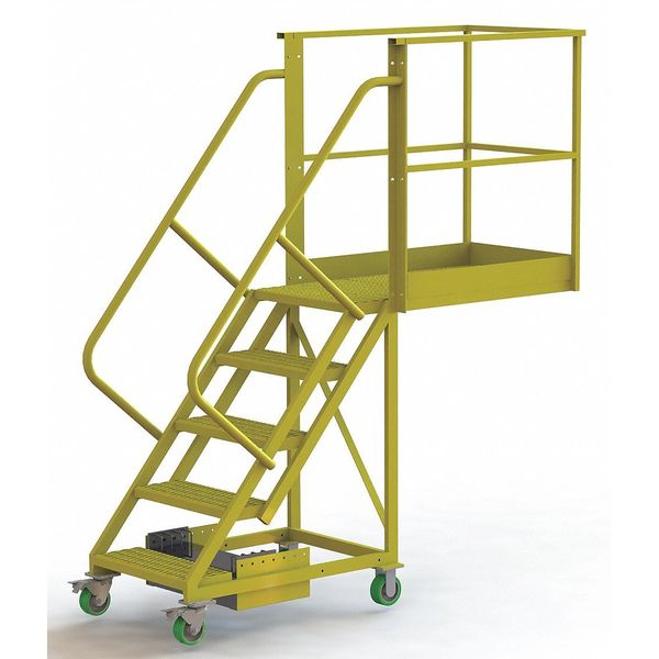 92 in H Steel Cantilever Rolling Ladder, 5 Steps