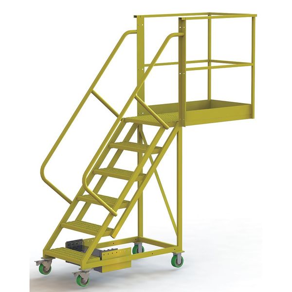 102 in H Steel Cantilever Rolling Ladder, 6 Steps