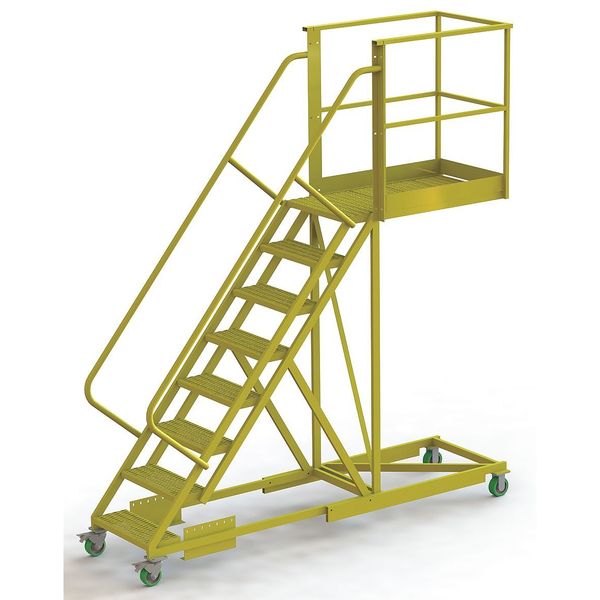 122 in H Steel Cantilever Rolling Ladder, 8 Steps
