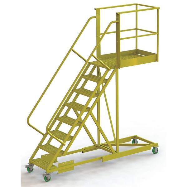 122 in H Steel Cantilever Rolling Ladder, 8 Steps