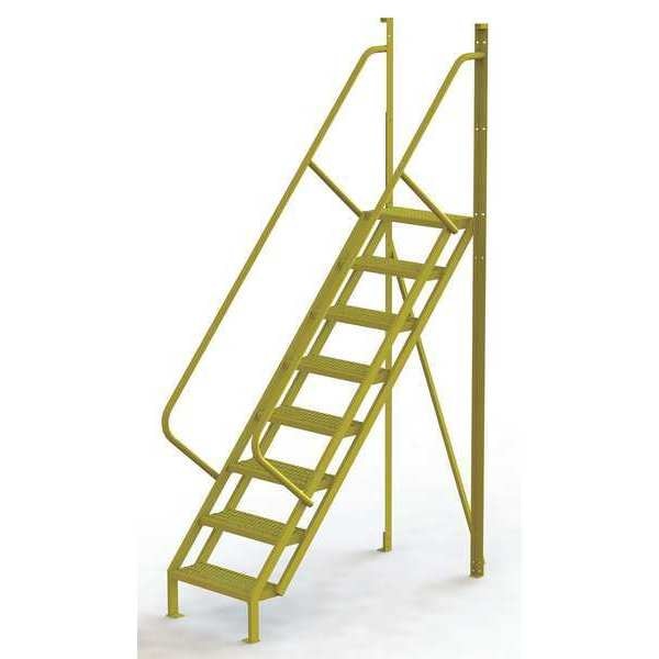 122 in Ladder, Steel, 8 Steps, Yellow Powder Coated Finish