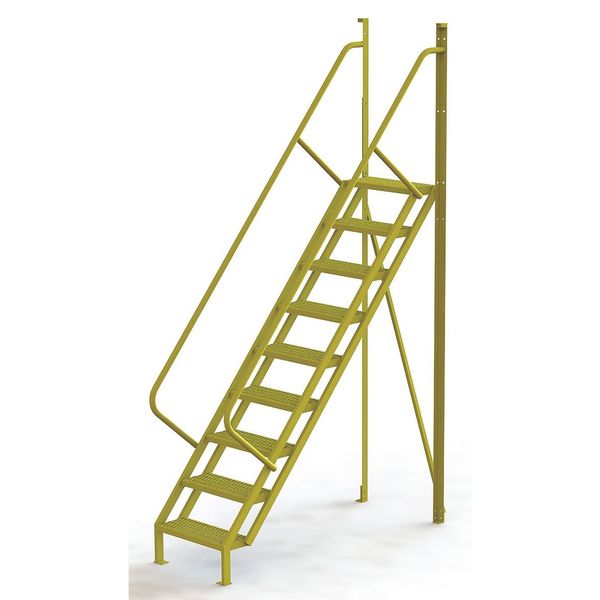 132 in Ladder, Steel, 9 Steps, Yellow Powder Coated Finish