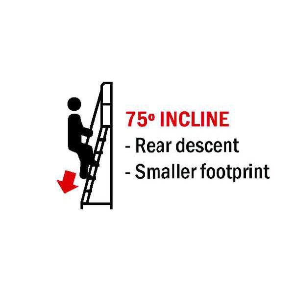 92 in Ladder, Steel, 5 Steps, Yellow Powder Coated Finish