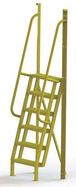102 in Ladder, Steel, 6 Steps, Yellow Powder Coated Finish