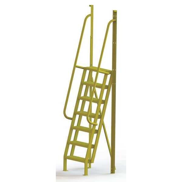 112 in Ladder, Steel, 7 Steps, Yellow Powder Coated Finish