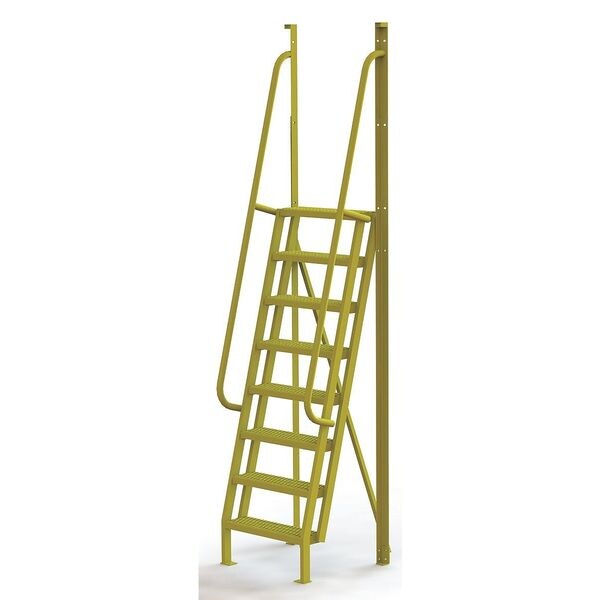 122 in Ladder, Steel, 8 Steps, Yellow Powder Coated Finish