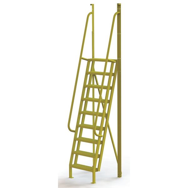 132 in Ladder, Steel, 9 Steps, Yellow Powder Coated Finish