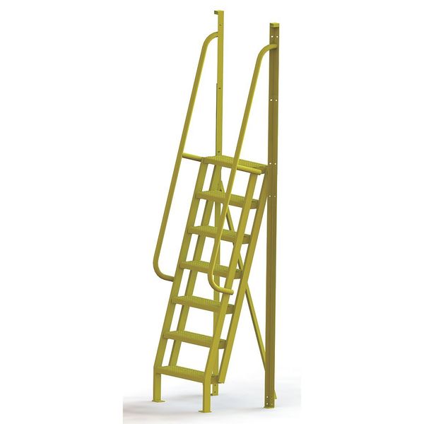 112 in Ladder, Steel, 7 Steps, Yellow Powder Coated Finish