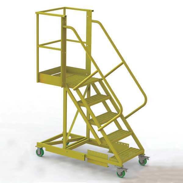 92 in H Steel Cantilever Rolling Ladder, 5 Steps