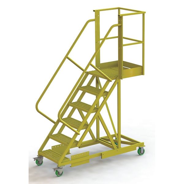 102 in H Steel Cantilever Rolling Ladder, 6 Steps