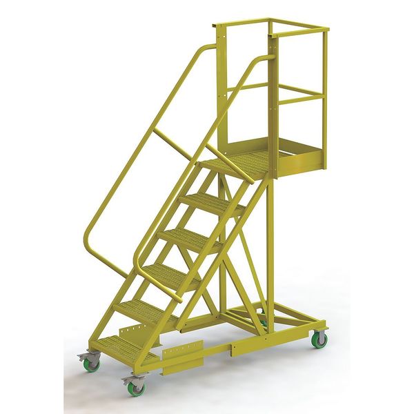 102 in H Steel Cantilever Rolling Ladder, 6 Steps