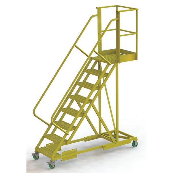 122 in H Steel Cantilever Rolling Ladder, 8 Steps