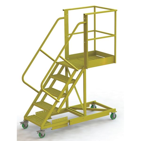 92 in H Steel Cantilever Rolling Ladder, 5 Steps