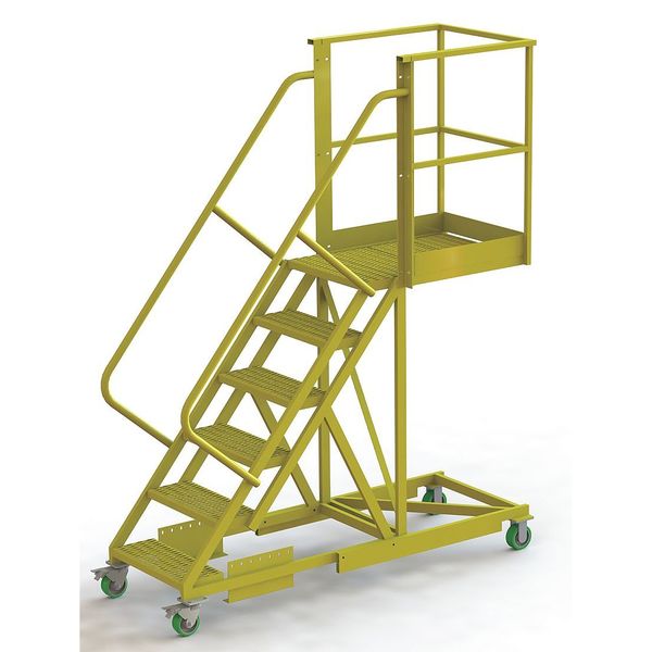 102 in H Steel Cantilever Rolling Ladder, 6 Steps