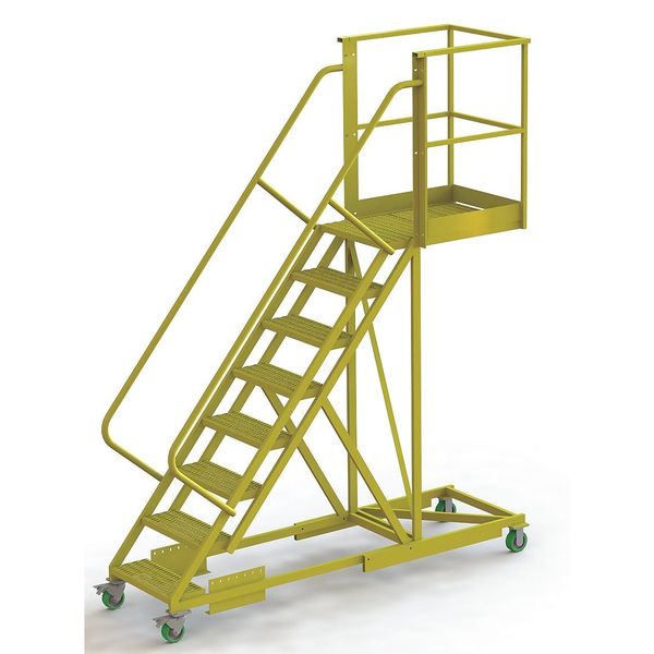 122 in H Steel Cantilever Rolling Ladder, 8 Steps