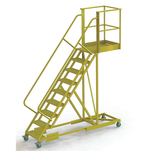 132 in H Steel Cantilever Rolling Ladder, 9 Steps