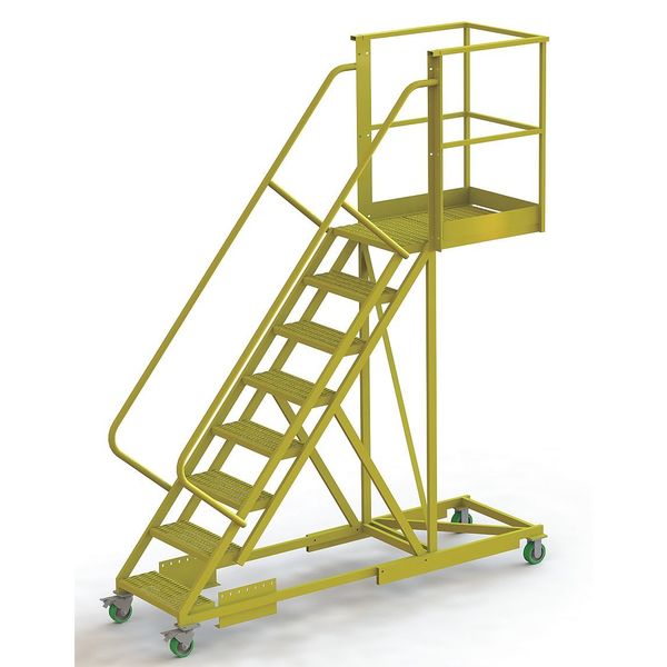 122 in H Steel Cantilever Rolling Ladder, 8 Steps