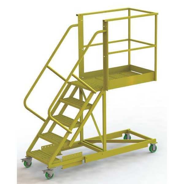 92 in H Steel Cantilever Rolling Ladder, 5 Steps