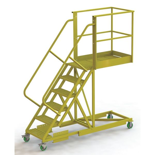 102 in H Steel Cantilever Rolling Ladder, 6 Steps
