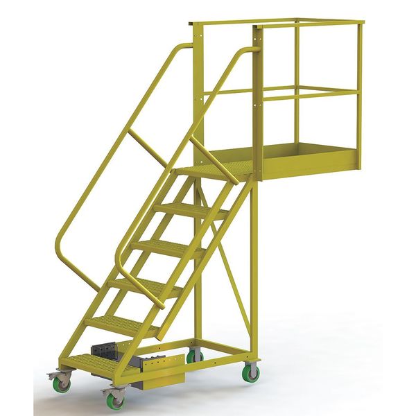 102 in H Steel Cantilever Rolling Ladder, 6 Steps