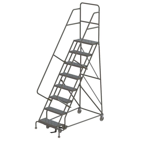 116 in H Steel Rolling Ladder, 8 Steps