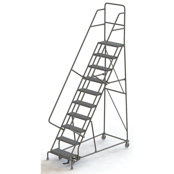 136 in H Steel Rolling Ladder, 10 Steps