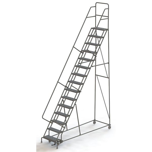 186 in H Steel Rolling Ladder, 15 Steps