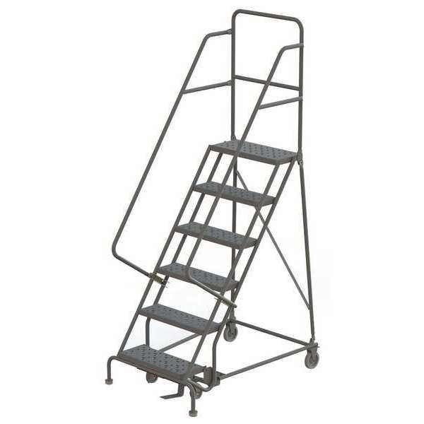 96 in H Steel Rolling Ladder, 6 Steps