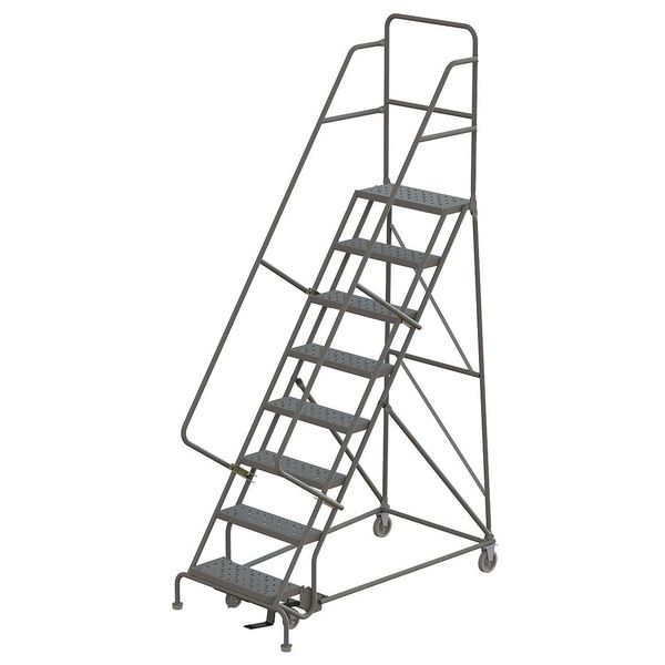116 in H Steel Rolling Ladder, 8 Steps
