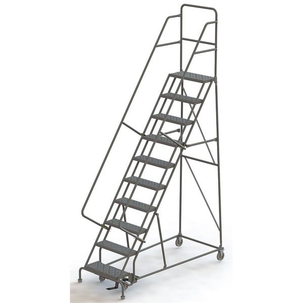 136 in H Steel Rolling Ladder, 10 Steps