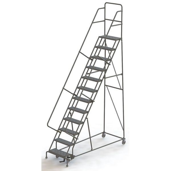 156 in H Steel Rolling Ladder, 12 Steps