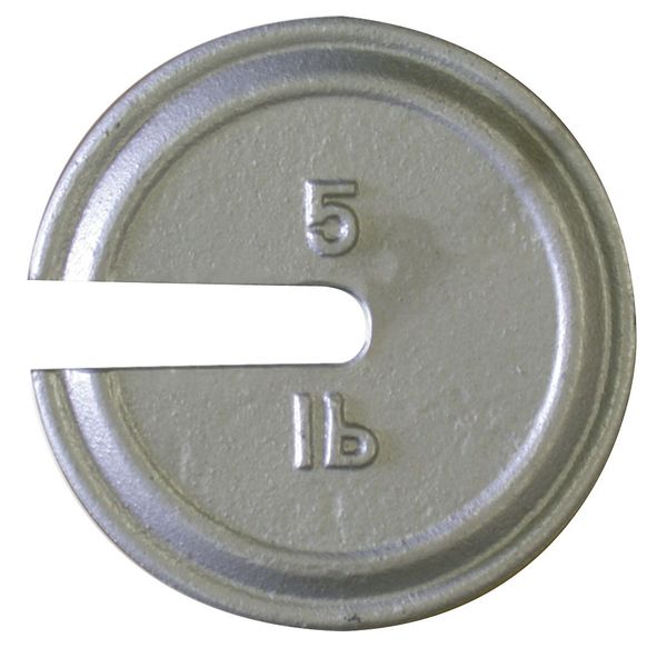 Calibration Weight, Cast Iron, 5lb, Slotted