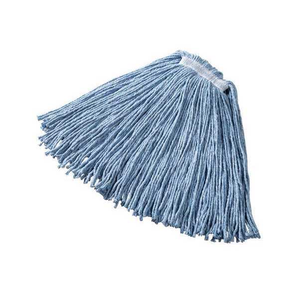 1 in String Wet Mop, 16 oz Dry Wt, Slide On Connection, Cut-End, Blue, Synthetic, PK12
