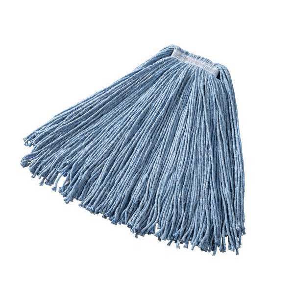 1 in String Wet Mop, 28 oz Dry Wt, Slide On Connection, Cut-End, Blue, Synthetic, PK12