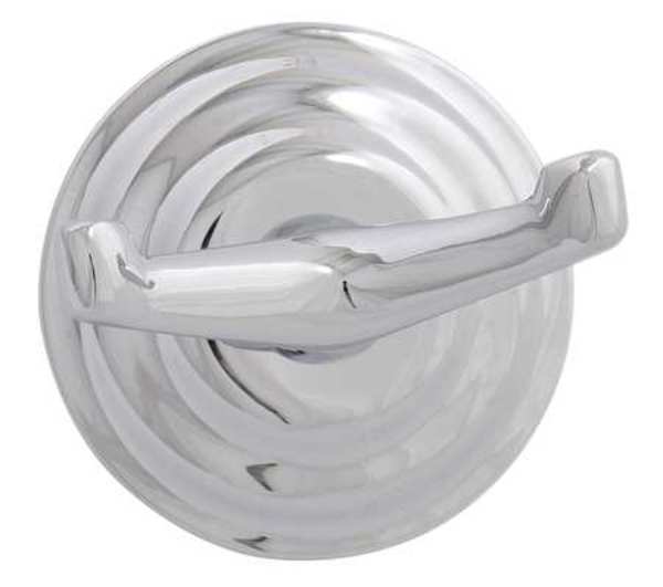 Bathroom Hook, 2 Hook, 2-3/8In D, Chrome