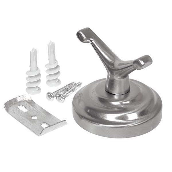 Bathroom Hook, 2 Hook, 2-3/8In D, Satin