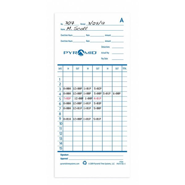 Time Card, PK100