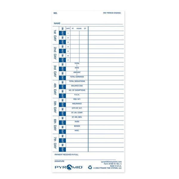 Time Card, PK100