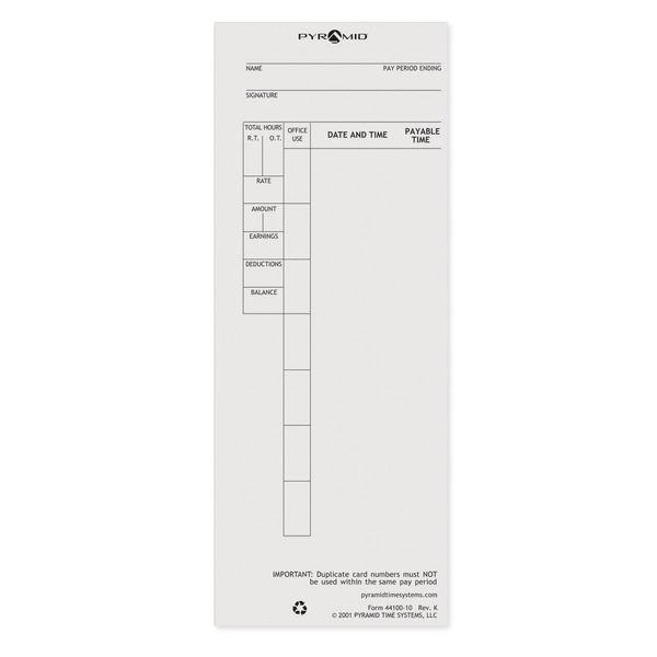 Time Card, PK100